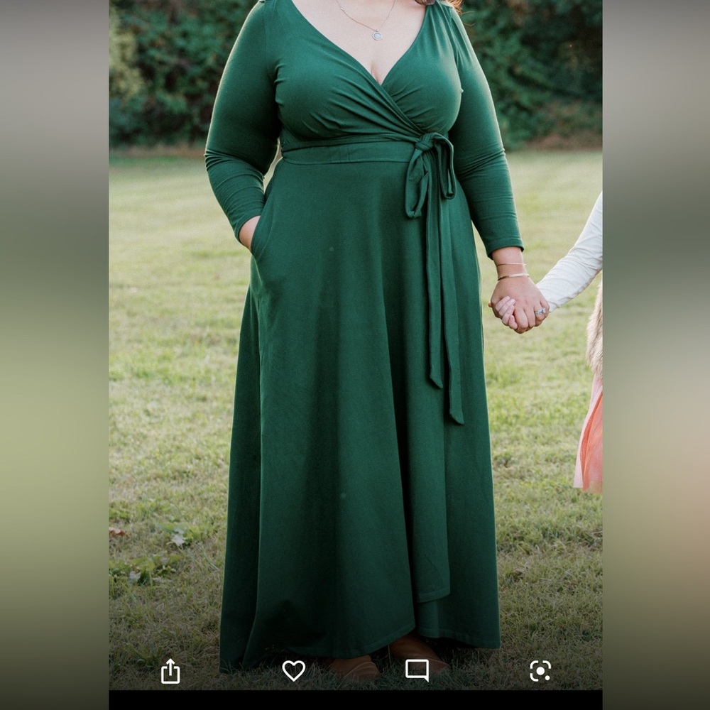 Eshakti 2X/20 green wrap dress